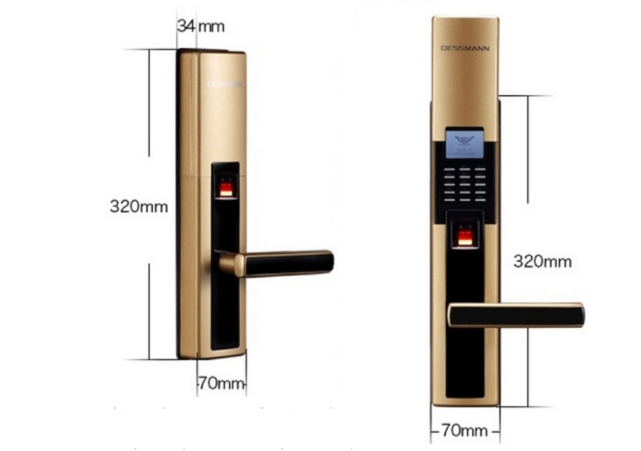 Kích thước khóa điện tử Dessmann C510
