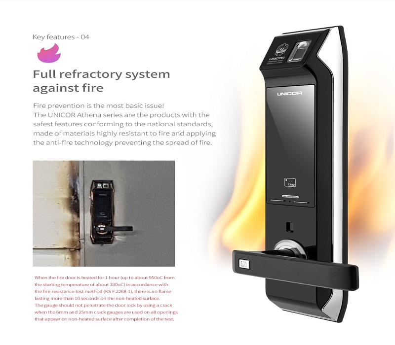 Mô tả sản phẩm Khóa cửa điện tử Unicor UN-9000BWSK-F Mô tả sản phẩm Khóa cửa điện tử Unicor UN-9000BWSK-F
