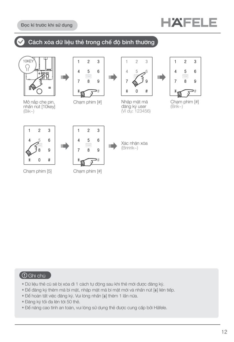 Khóa điện tử Hafele EL9000 - TCS-13 Khóa điện tử Hafele EL9000 - TCS-13