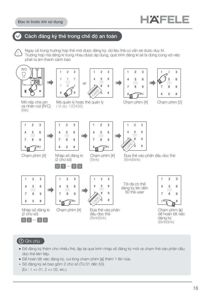 Khóa điện tử Hafele EL9000 - TCS-17 Khóa điện tử Hafele EL9000 - TCS-17
