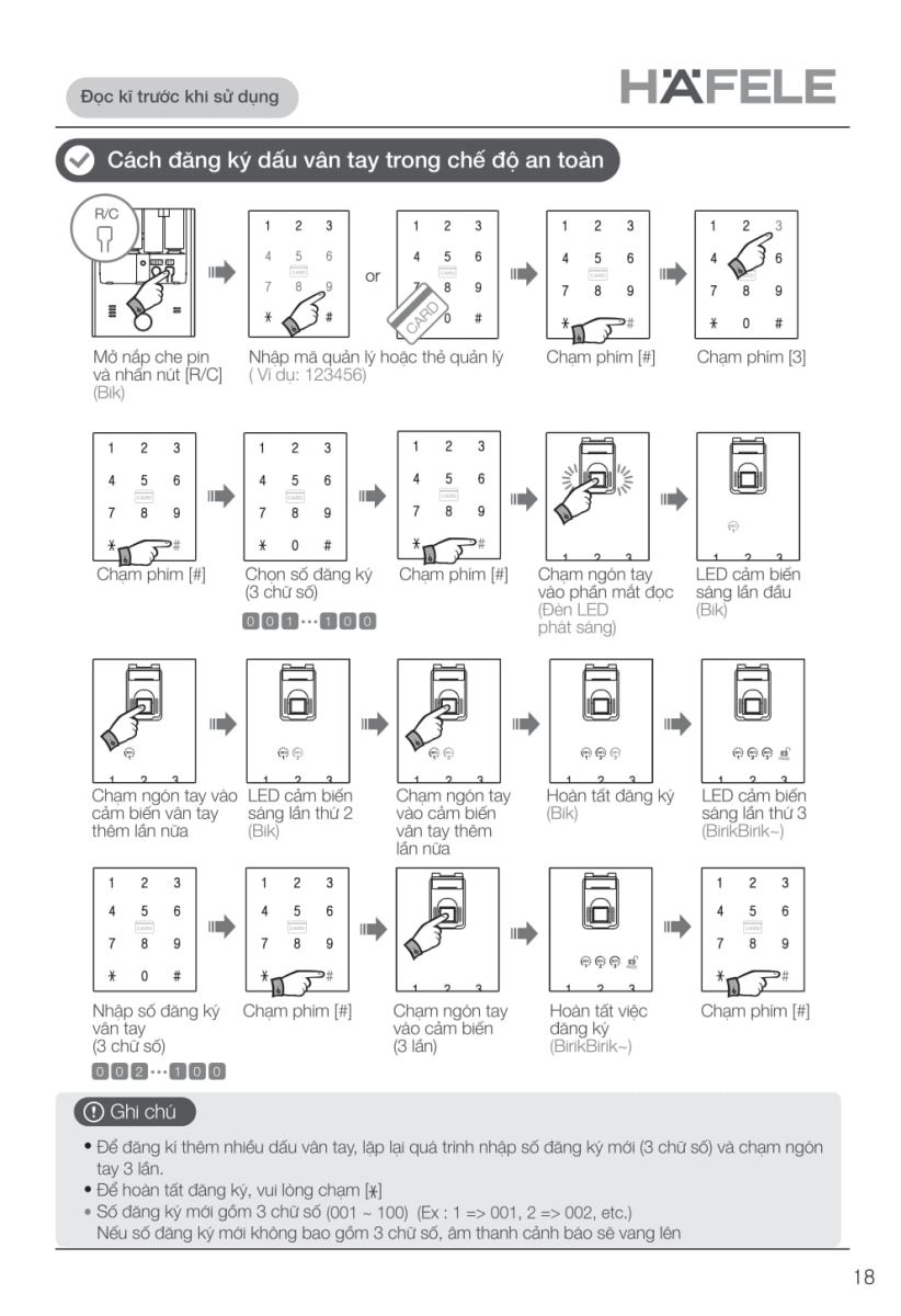 Khóa điện tử Hafele EL9000 - TCS-19 Khóa điện tử Hafele EL9000 - TCS-19