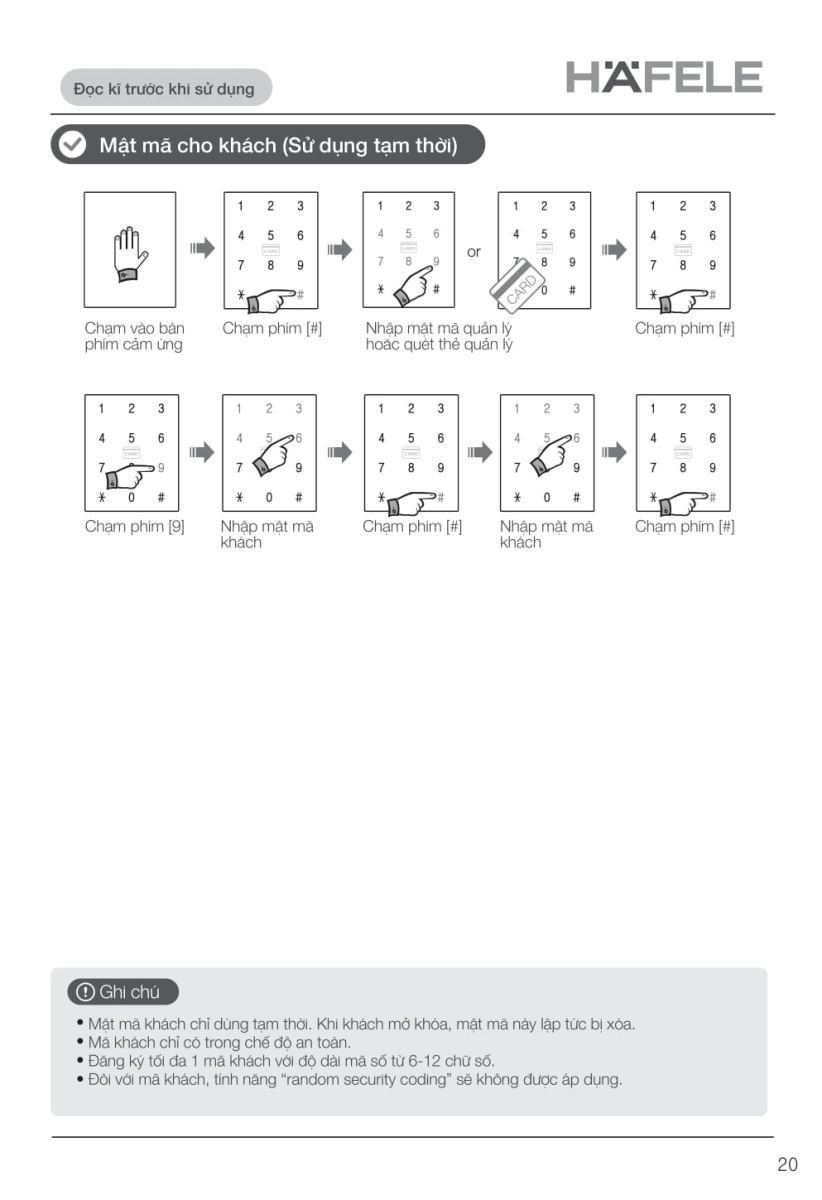 Khóa điện tử Hafele EL9000 - TCS-21 Khóa điện tử Hafele EL9000 - TCS-21
