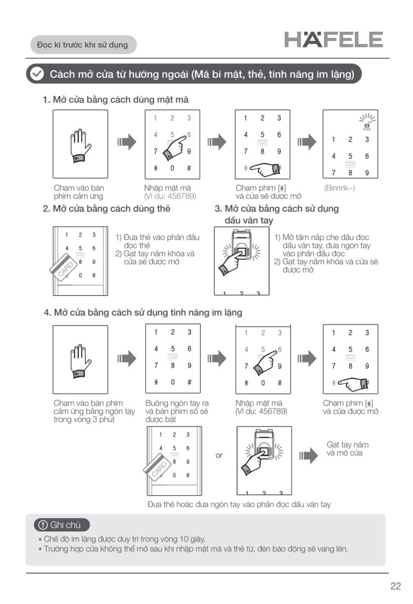 Khóa điện tử Hafele EL9000 - TCS-3 Khóa điện tử Hafele EL9000 - TCS-3