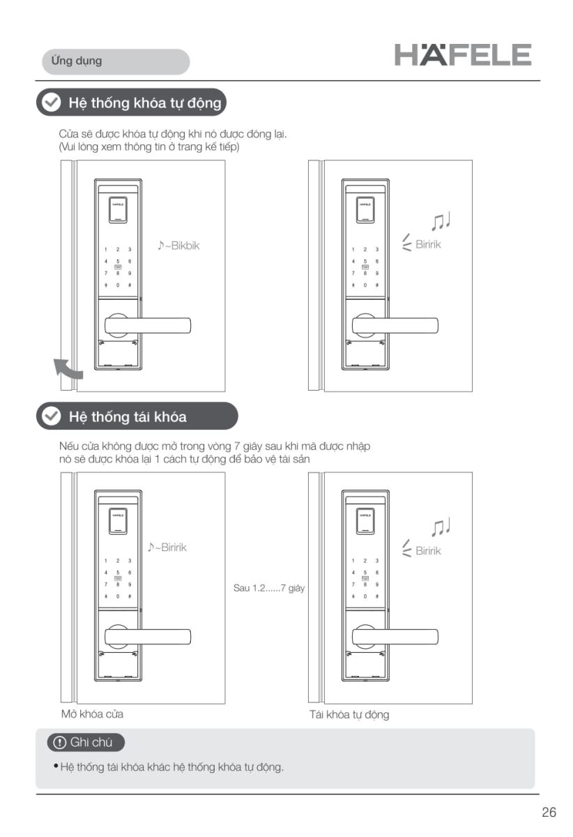 Khóa điện tử Hafele EL9000 - TCS-27 Khóa điện tử Hafele EL9000 - TCS-27