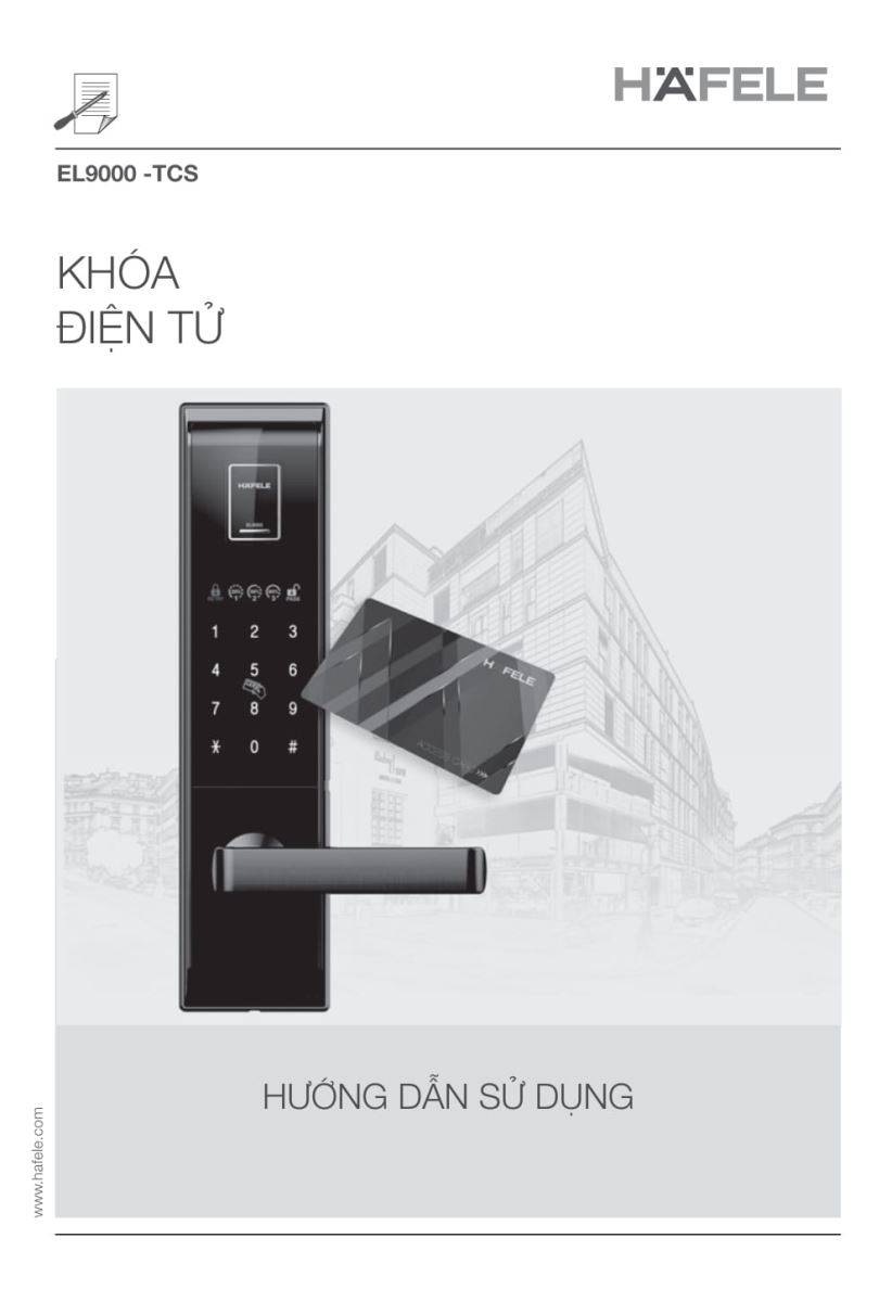 Khóa điện tử Hafele EL9000 - TCS Khóa điện tử Hafele EL9000 - TCS