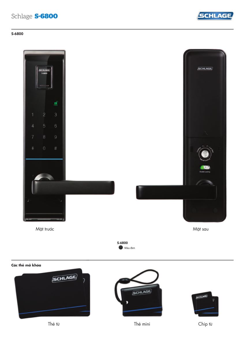 Khóa điện tử Schlage S6800