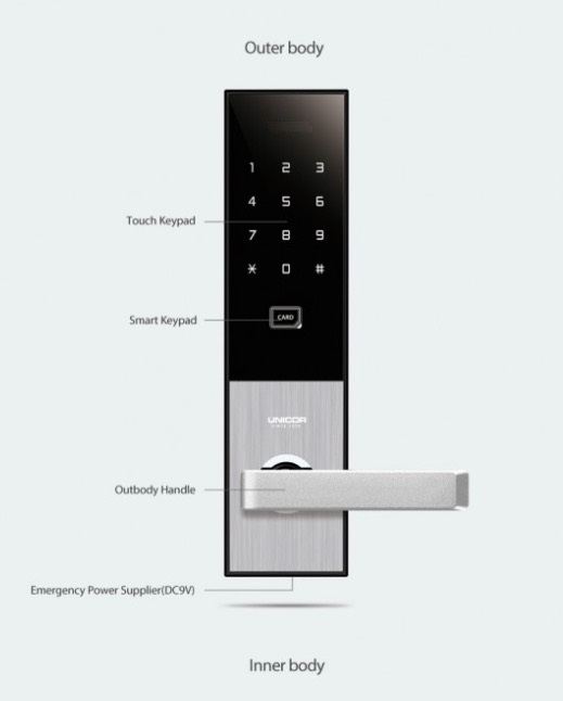 Thông số kỹ thuật mặt trước của khóa: 
