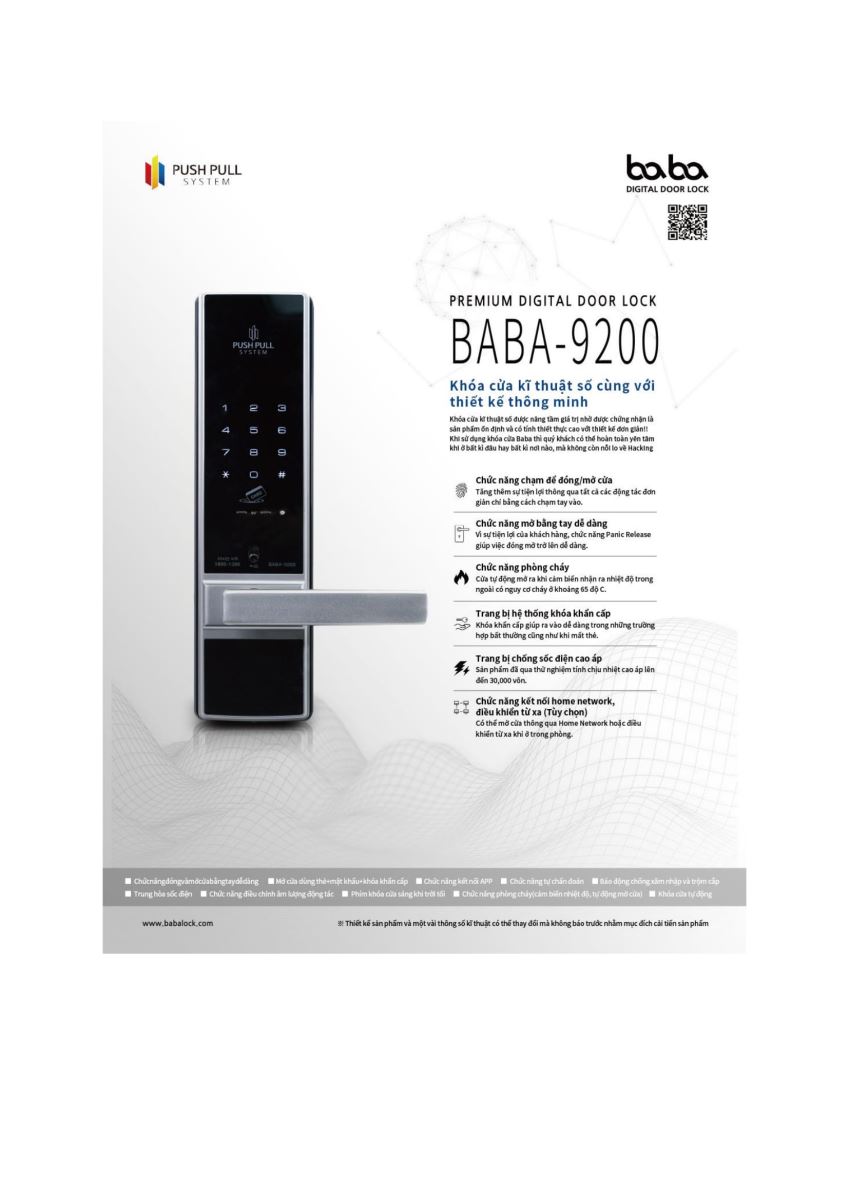 Khóa vân tay BABA 9200-1