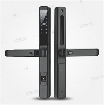 Khóa vân tay cửa nhôm Kassler KL-588 LX Black Chống mưa - Của Đức