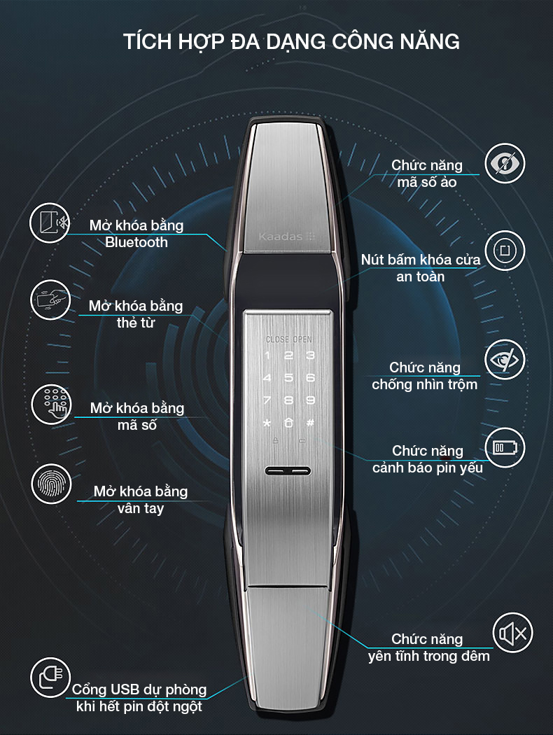 Khóa điện tử Kaadas K8 - 1 Khóa điện tử Kaadas K8 - 1