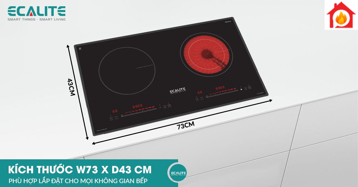Kích thước của bếp điện từ EL-MK2688IR