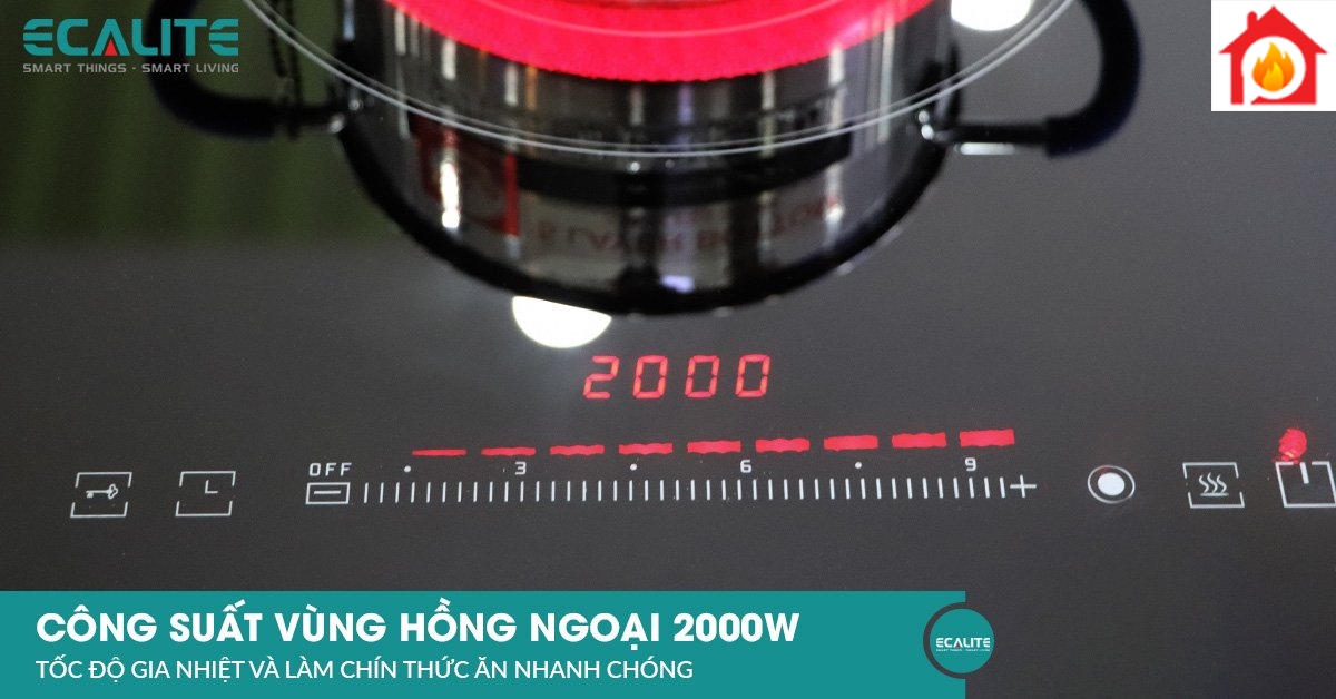 Công suất vùng hồng ngoại 2000W