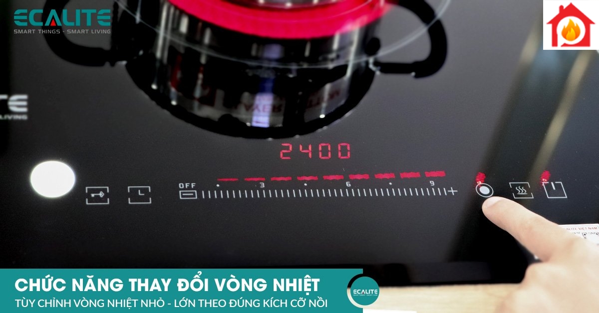 Tăng công suất với chức năng thay đổi vòng nhiệt từ bếp điện từ EL-MK2688IR