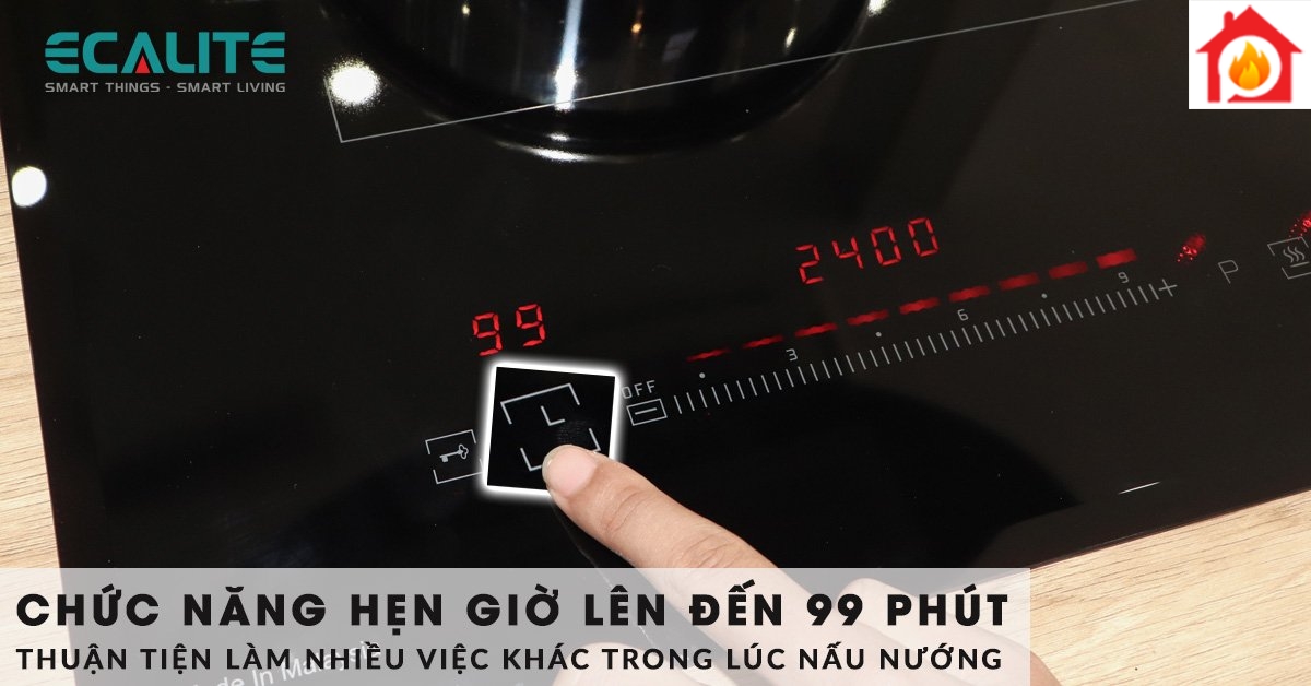 Bếp điện từ 2 bếp El-MS2999IR có chức năng hẹn giờ nấu