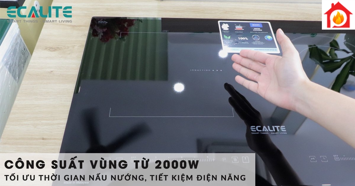 Vùng nấu từ của bếp EL-MS2999IR có công suất 2000W