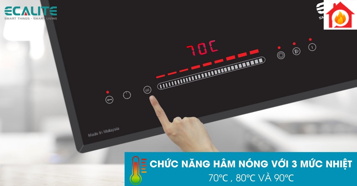 Chức năng hâm nóng trên bếp điện hãng Ecalite