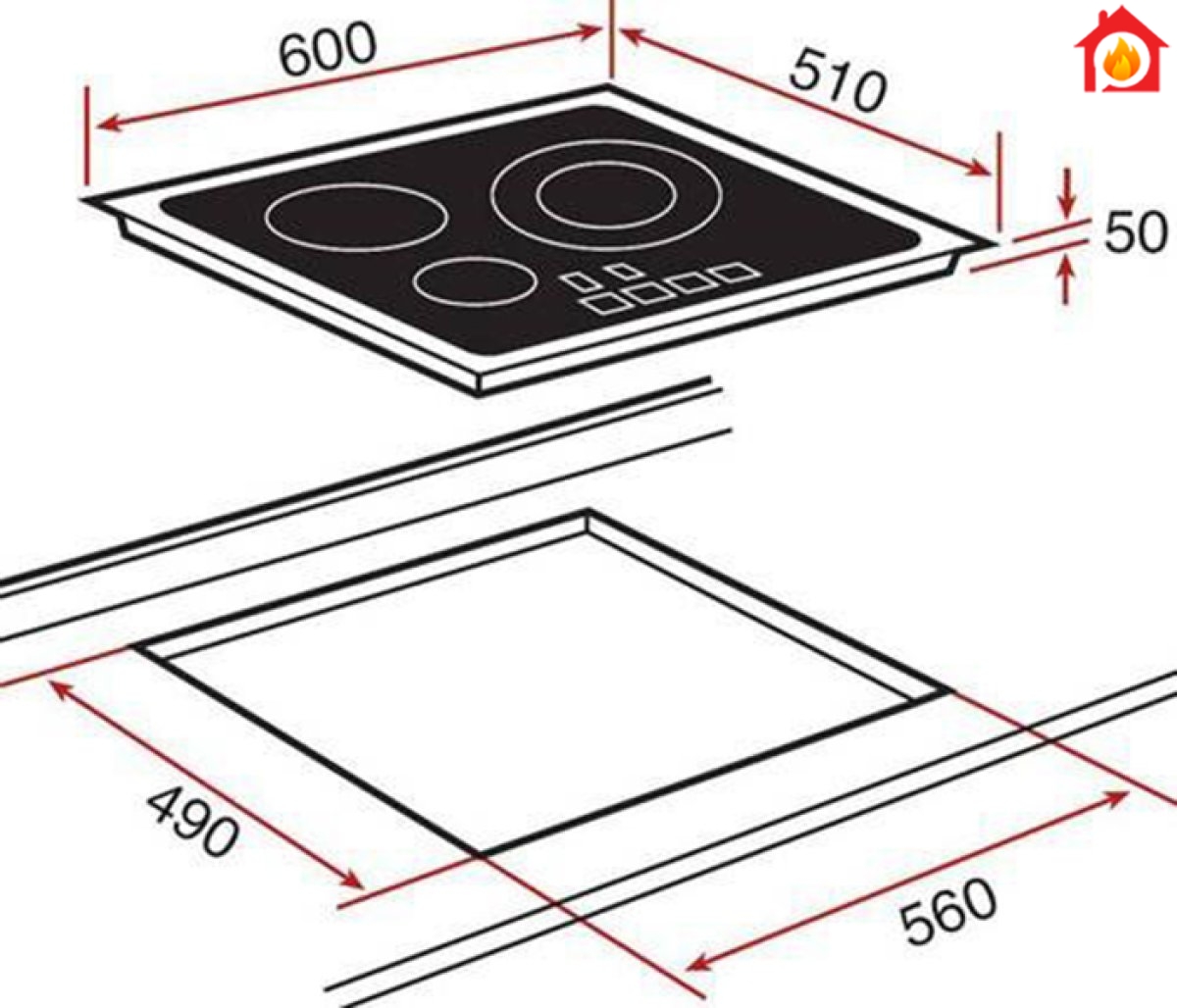 Kích thước bếp từ Teka IR-6320 