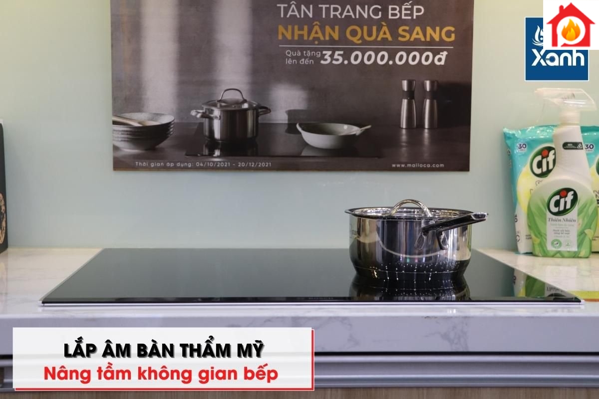 Bếp được lắp đặt âm bàn
