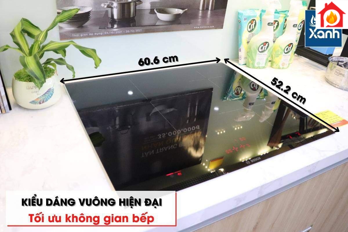Kích thước bếp là 606 x 522 mm