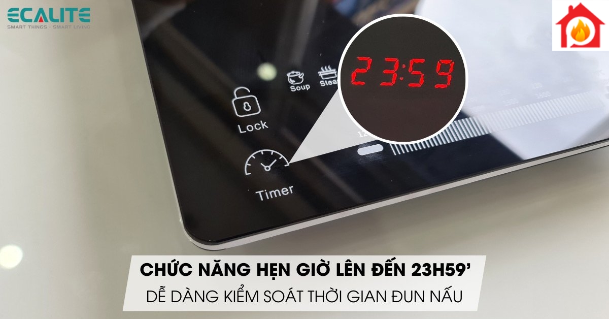 Chức năng hẹn giờ của bếp từ đơn Ecalite ES-L1001