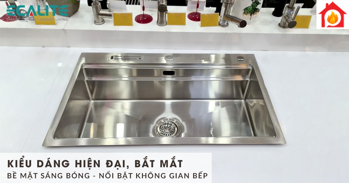 Thiết kế hiện đại của chậu rửa chén Ecalite ESD-8250HS 