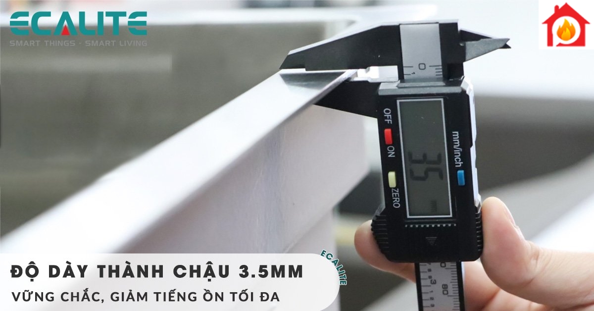 Chậu rửa chén inox ESD-8650HS có độ dày thành chậu lên đến 3.5mm cứng cáp