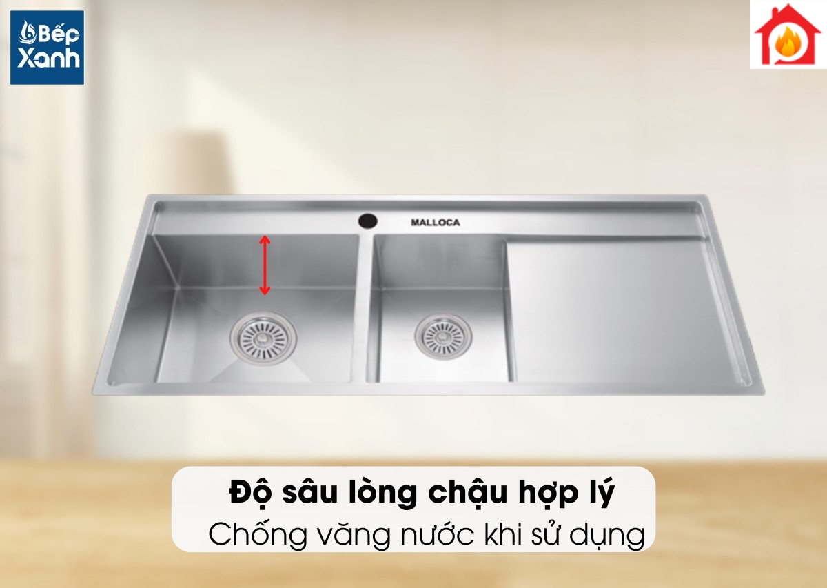 Lòng chậu sâu chống văng nước của chậu MS 6306