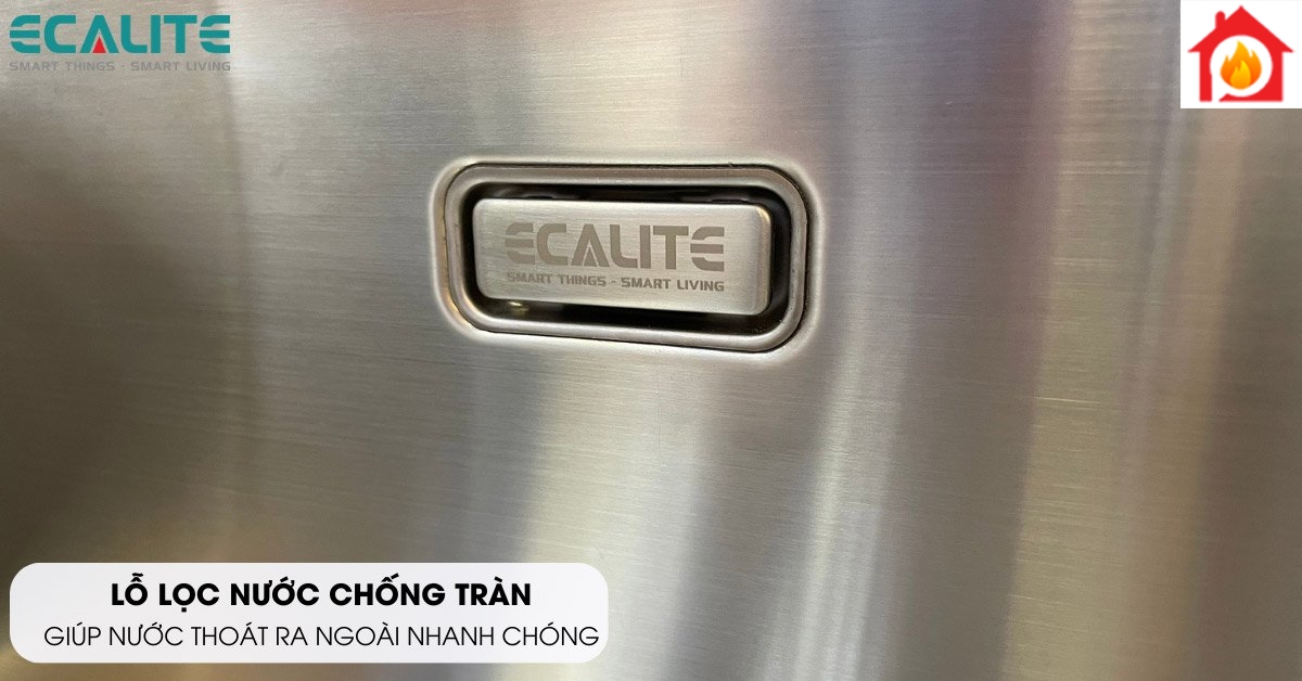 Chậu rửa chén Ecalite ESL-5843DL lỗ lọc nước chống tràn