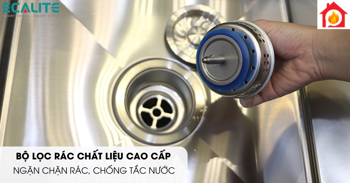 Rổ lọc rác chống tắc nước của chậu rửa chén Ecalite ESD-11650HS