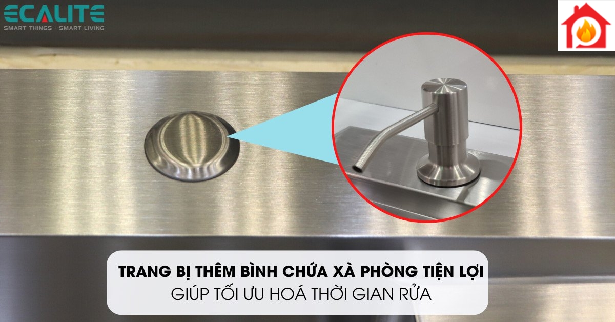 Bình chứa xà phòng trên chậu rửa chén Ecalite ESD-11650HS