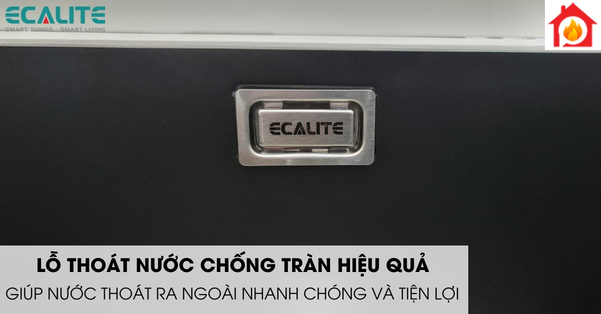 Lỗ thoát nước chống tràn của chậu rửa chén Ecalite ESD-8046HB