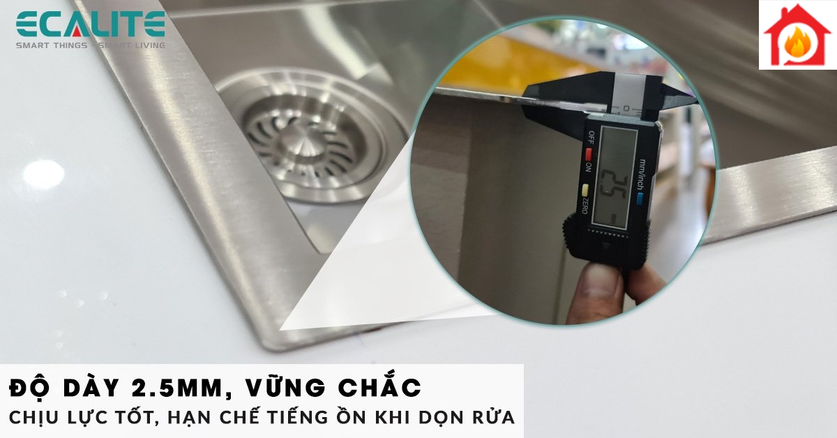 Thành chậu có độ dày 2.5mm vững chắc