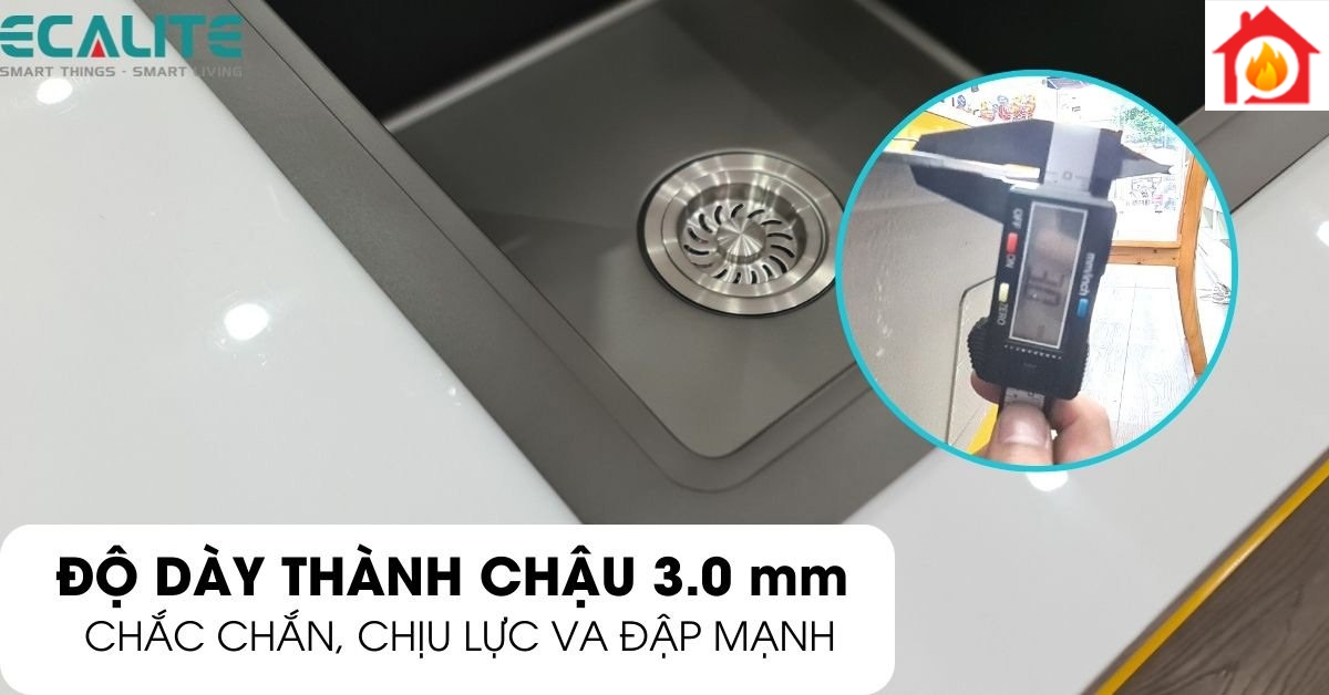 Độ dày thành chậu của chậu rửa chén ESD-8245HB