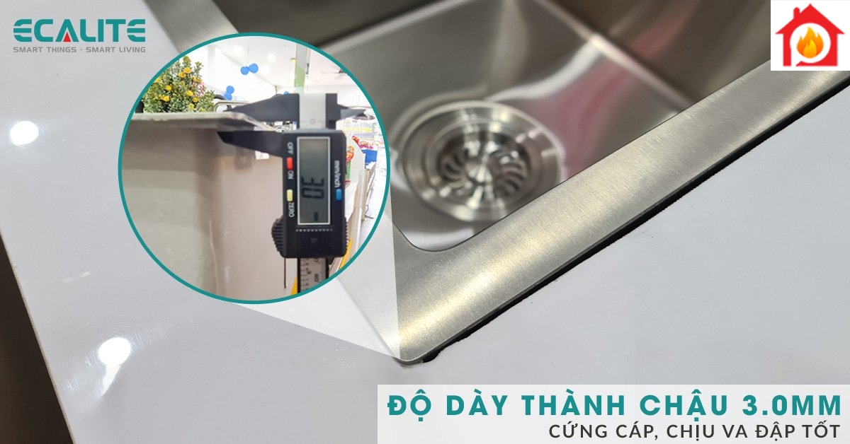 Độ dày thành chậu ESD-8245HC 3mm cứng cáp
