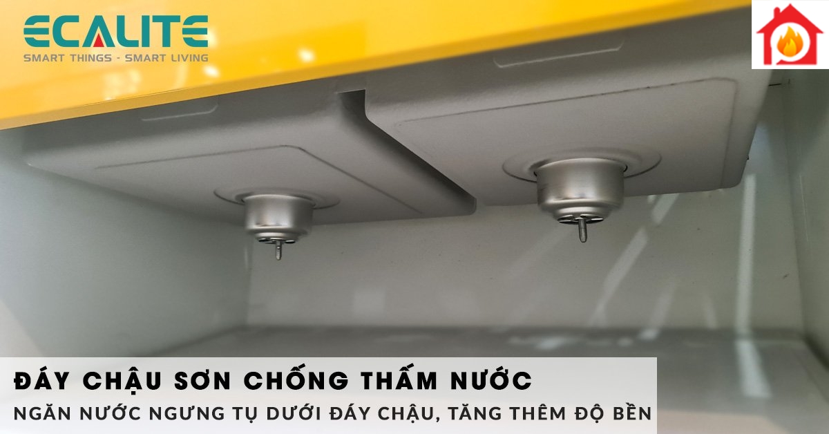 Đáy chậu rửa ESD-8248HS được phủ một lớp sơn chống thấm nước