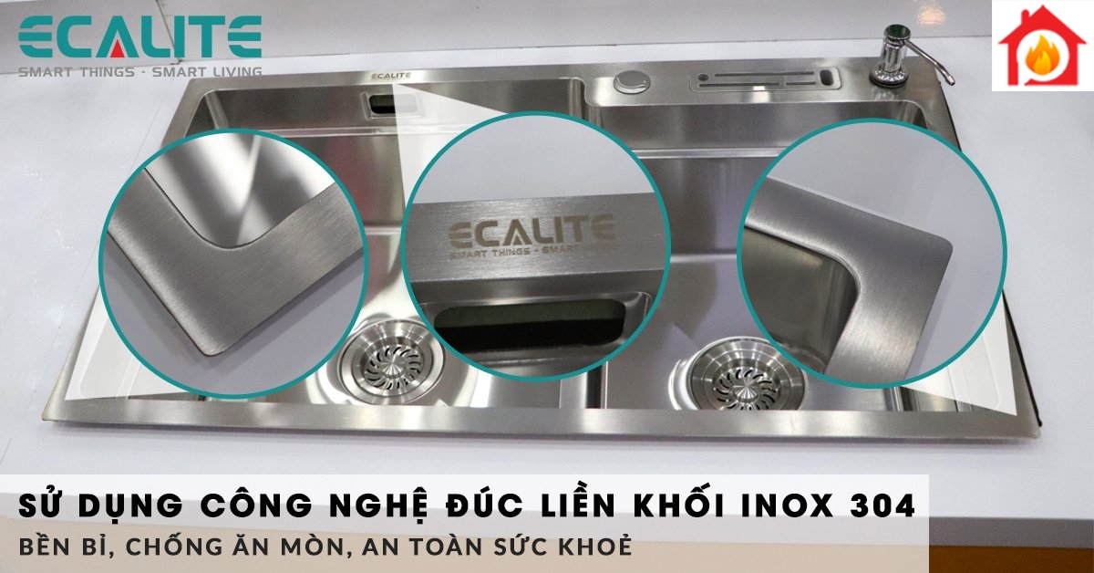 ESD-8248HS được sản xuất bởi công nghệ đúc liền khối inox 304
