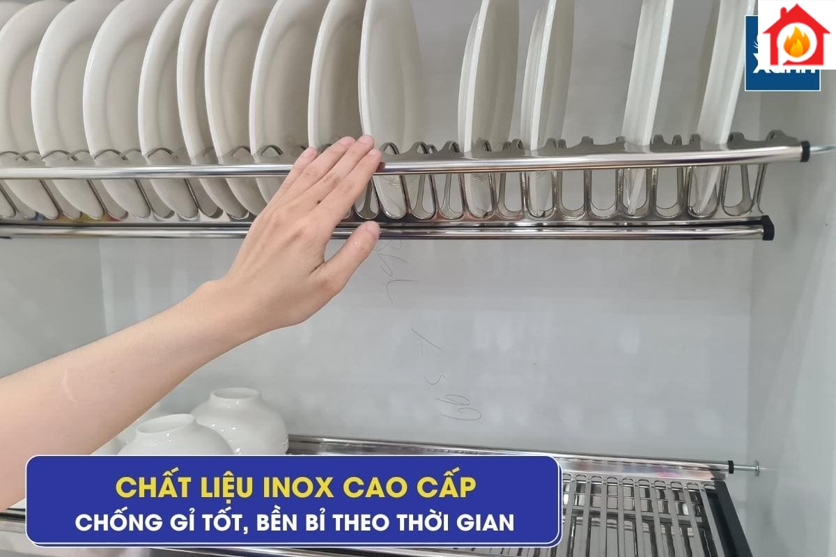 Kệ chén Eurogold EU01070 làm từ inox 201 có độ bền cao