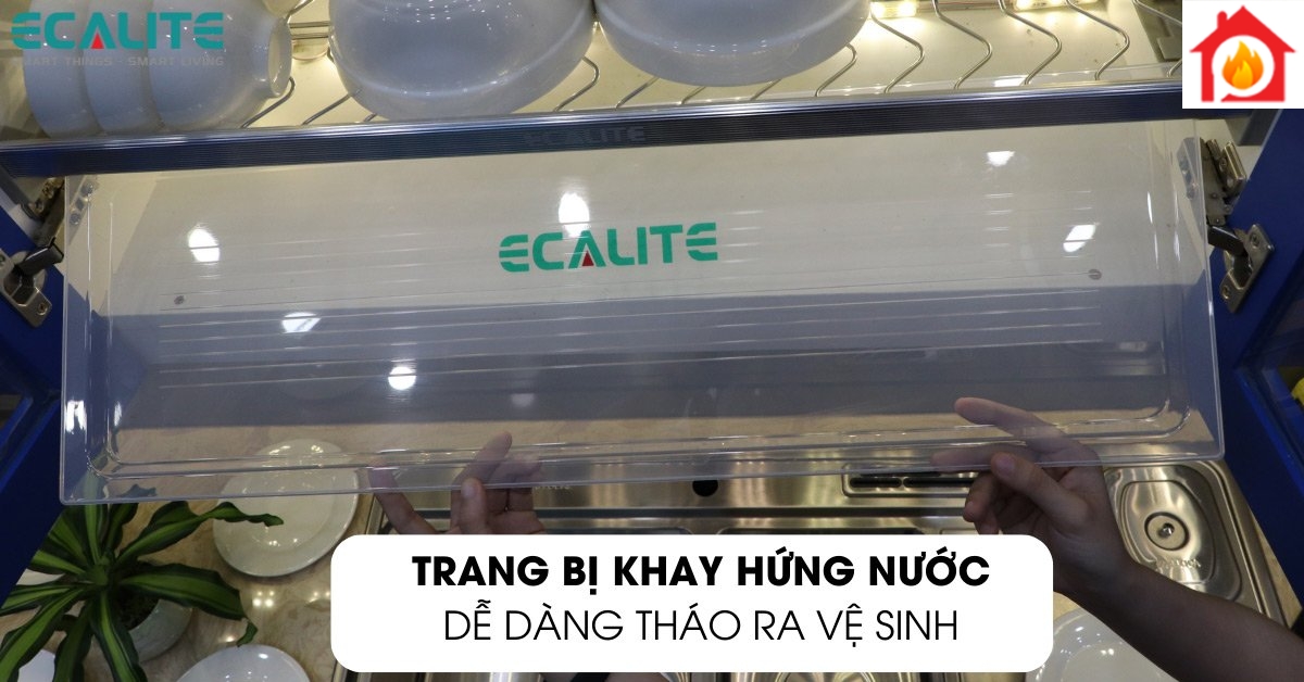 Kệ chén cố định tủ trên Ecalite EL-BR70S khay hứng nước