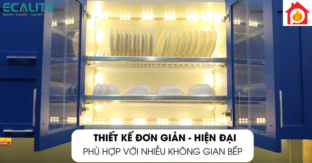 Kệ chén cố định tủ trên Ecalite EL-BR80S thiết kế