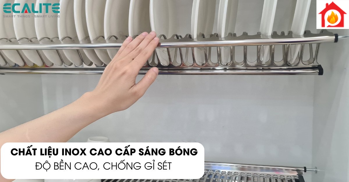 Kệ chén cố định Ecalite EL-BV70H chất liệu inox 201
