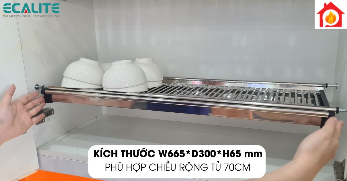 Kệ chén cố định Ecalite EL-BV70H kích thước
