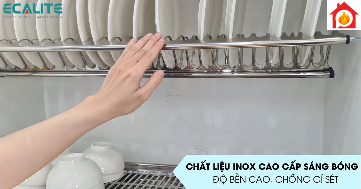 Giá bát cố định tủ trên Ecalite EL-BV80H chất liệu 201 inox