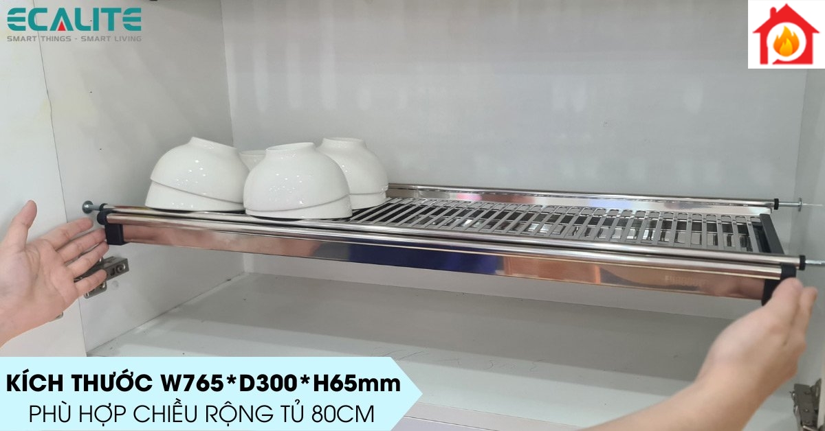 Giá bát cố định tủ trên Ecalite EL-BV80H kích thước