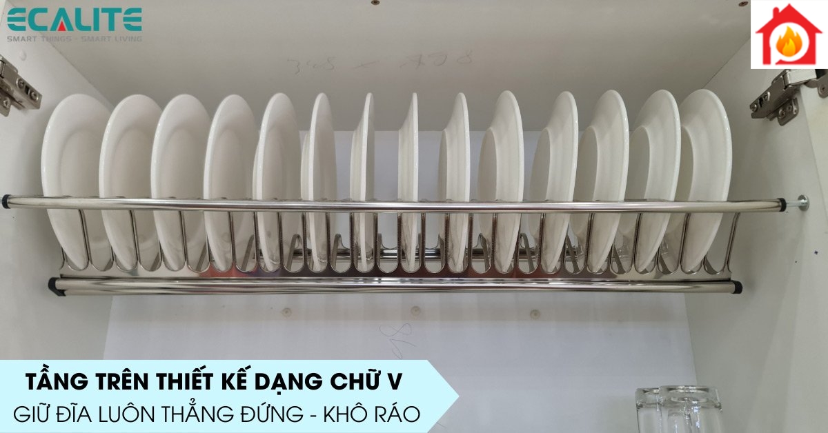Giá bát cố định tủ trên Ecalite EL-BV80H tầng trên
