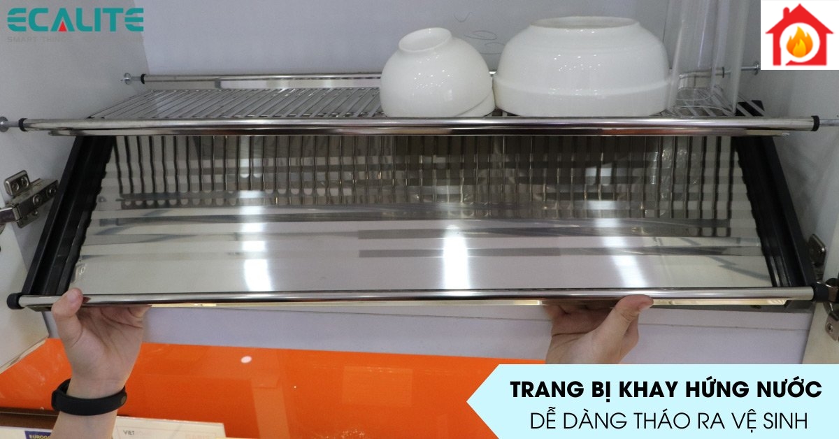 Giá bát cố định tủ trên Ecalite EL-BV80H khay hứng nước
