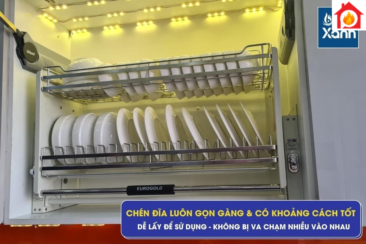 Chén đĩa gọn gàng và ngăn nắp