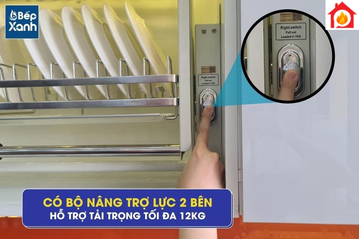 Bộ nâng trợ lực 2 bên kệ chén Eurogold EVI190