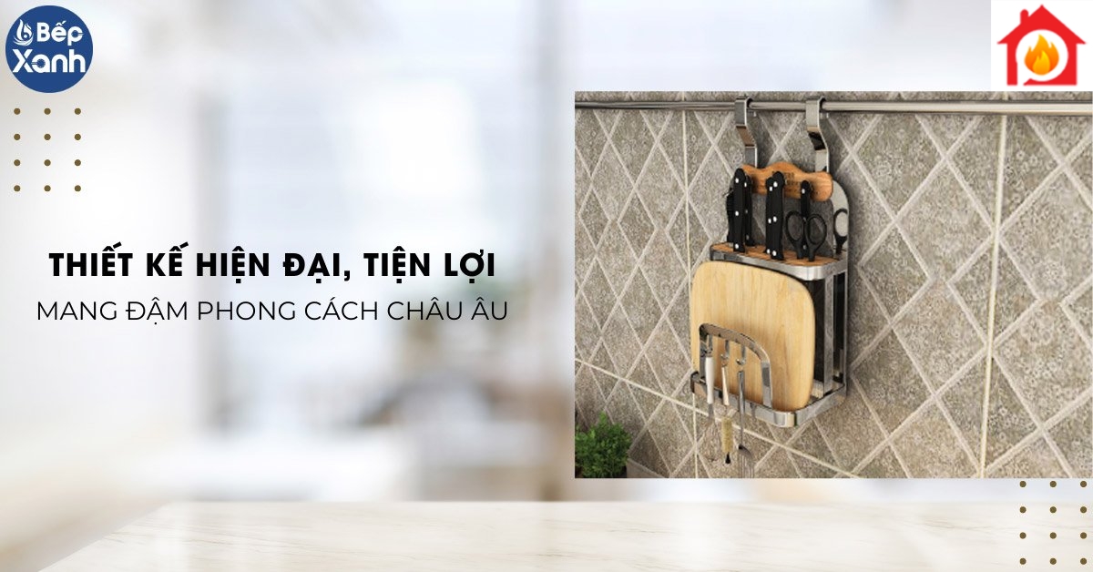 Giá để dao thớt treo ngoài inox 304 Eurogold EV228 thiết kế hiện đại