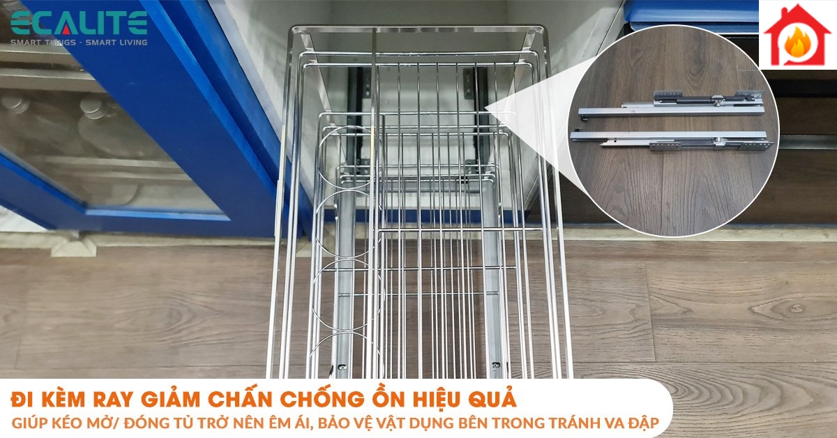Kệ đựng gia vị Ecalite EL-NP30B ray giảm chấn chống ồn