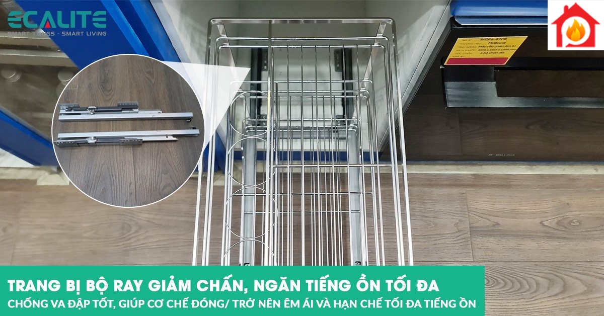 Kệ đựng gia vị Ecalite EL-NP35B ray trượt